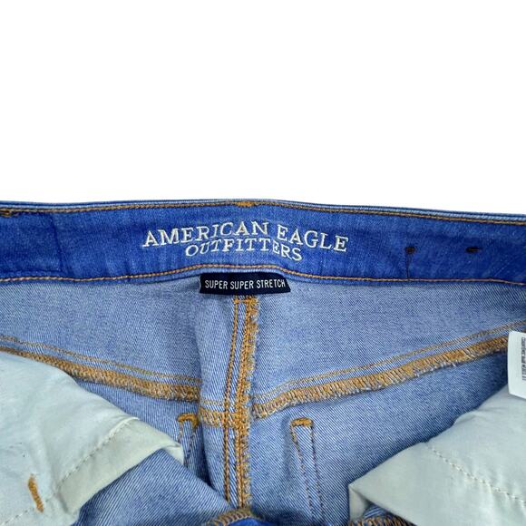 American Eagle Lot 3 Hi Rise Jegging Super Stretch Jean Light Med Indigo Wash 2 - Picture 4 of 12